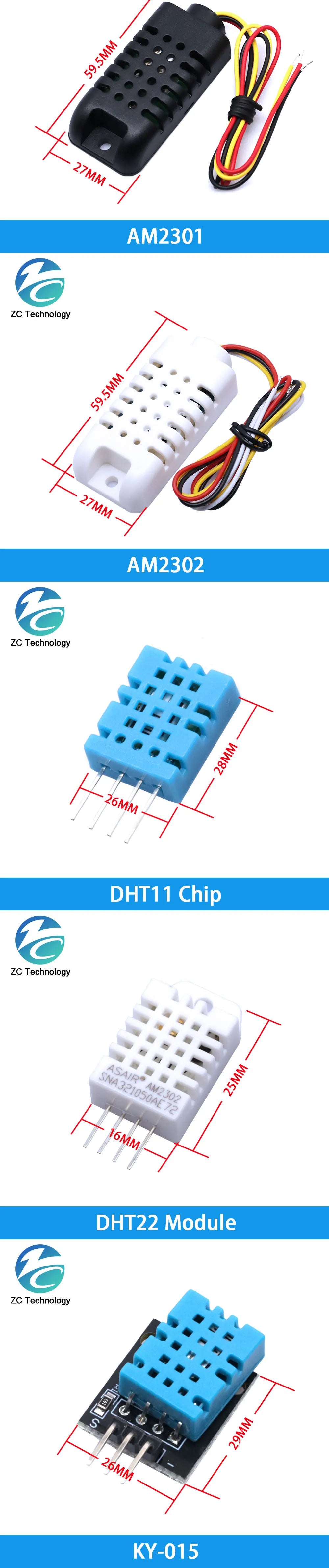 DHT11 DHT22 AM2302B AM2301 AM2320 Digital Temperature and Humidity Sensor AM2302 Temperature and Humidity Sensor For Arduino