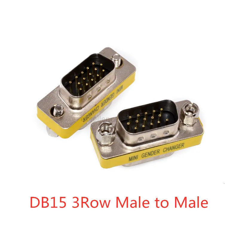 1PCS Mini Gender Changer Adapter DB9/DB15 VGA Male to Female/Male to Male/Female to Female RS232 Serial Plug Com Connector