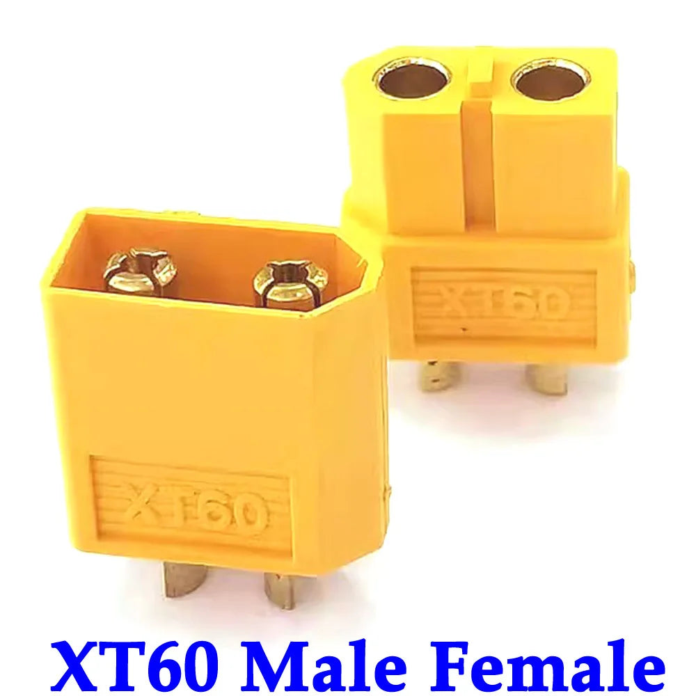 MR60 MR 60 Fireproof Female Male Three-core Connector With Sheath 3.5mm Brass Gold Plated For Lipo ESC RC Model