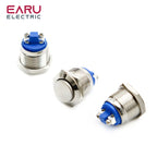 16/19mm 1NO 1NC Flat Head Waterproof Momentary Reset Metal Push Button Switch Screw Terminal Car Engine Doorbell PC Power Switch