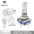 5PCS  20 Position Incremental 360 Rotary Encoder Knob Button Switch EC11 Arduino Digital Potentiometer 15/20mm Plum Half Shaft