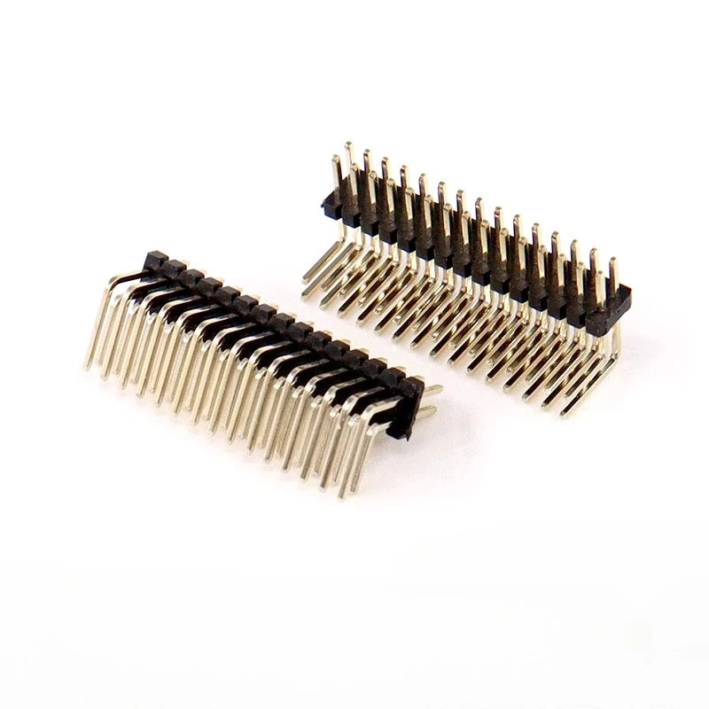 10pcs 1.27mm Pitch Dual Row Bent Right Angle 90 Degree 2*2/3/4/5/6/7/8-50P Dual Row Male Pin Header PCB Board Connector
