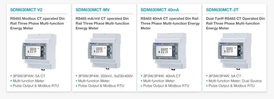SDM630MCT-RC+3pcsESCT-RC60-240 Three Phase Three Wire Rogowski Coil Energy Meter High Precision Energy Meter with Rogowski Coil