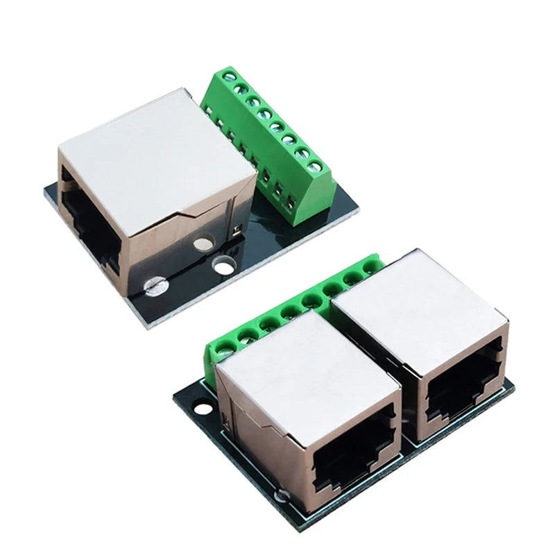 1PCS RJ45 Single/Double Female Adapter Board Turns the 2.54/3.5-Pitch Terminal to the 8P Network Adapter
