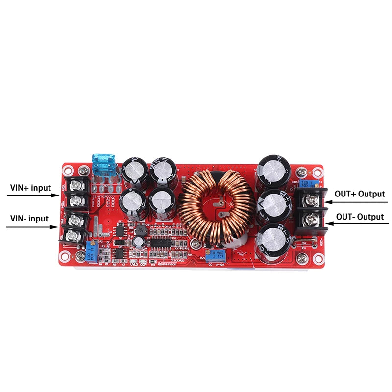 1Pcs 1200W 20A DC-DC Converter Boost Car Step-up Power Supply Module 8-60V to 12-83V