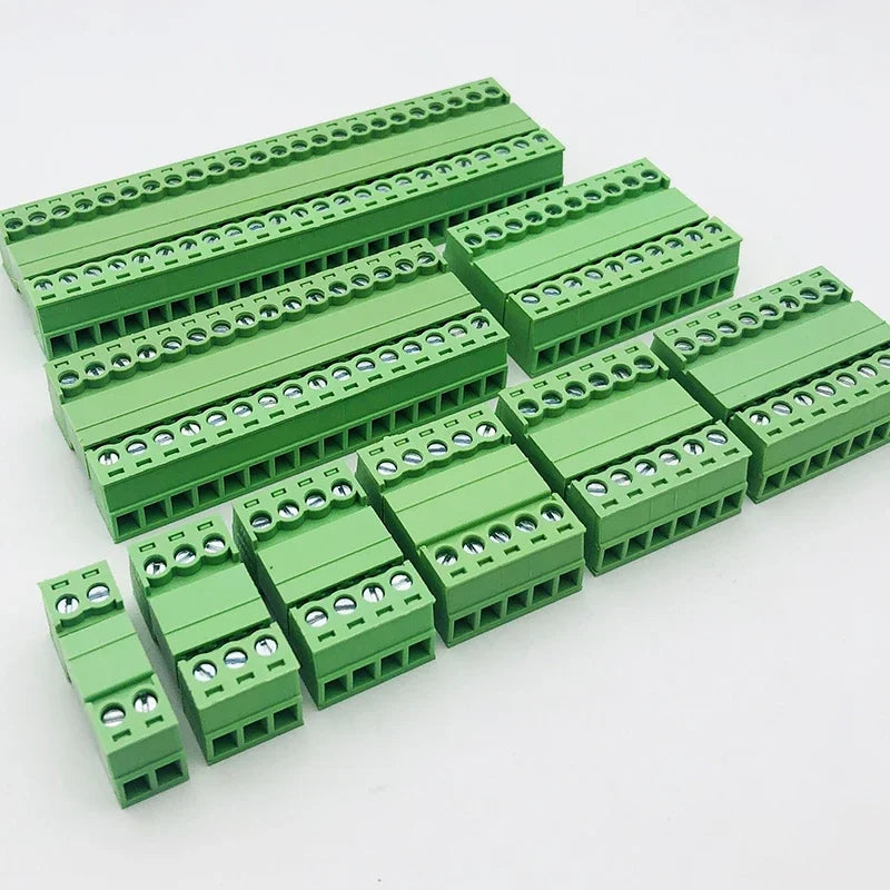 10Pairs Aerial Butt Welding Type 15EDGRK 3.5mm 2/3/4/5/6/7/8/9/10/12pin PCB Screw Plug-in Terminal Block Male+Female Socket