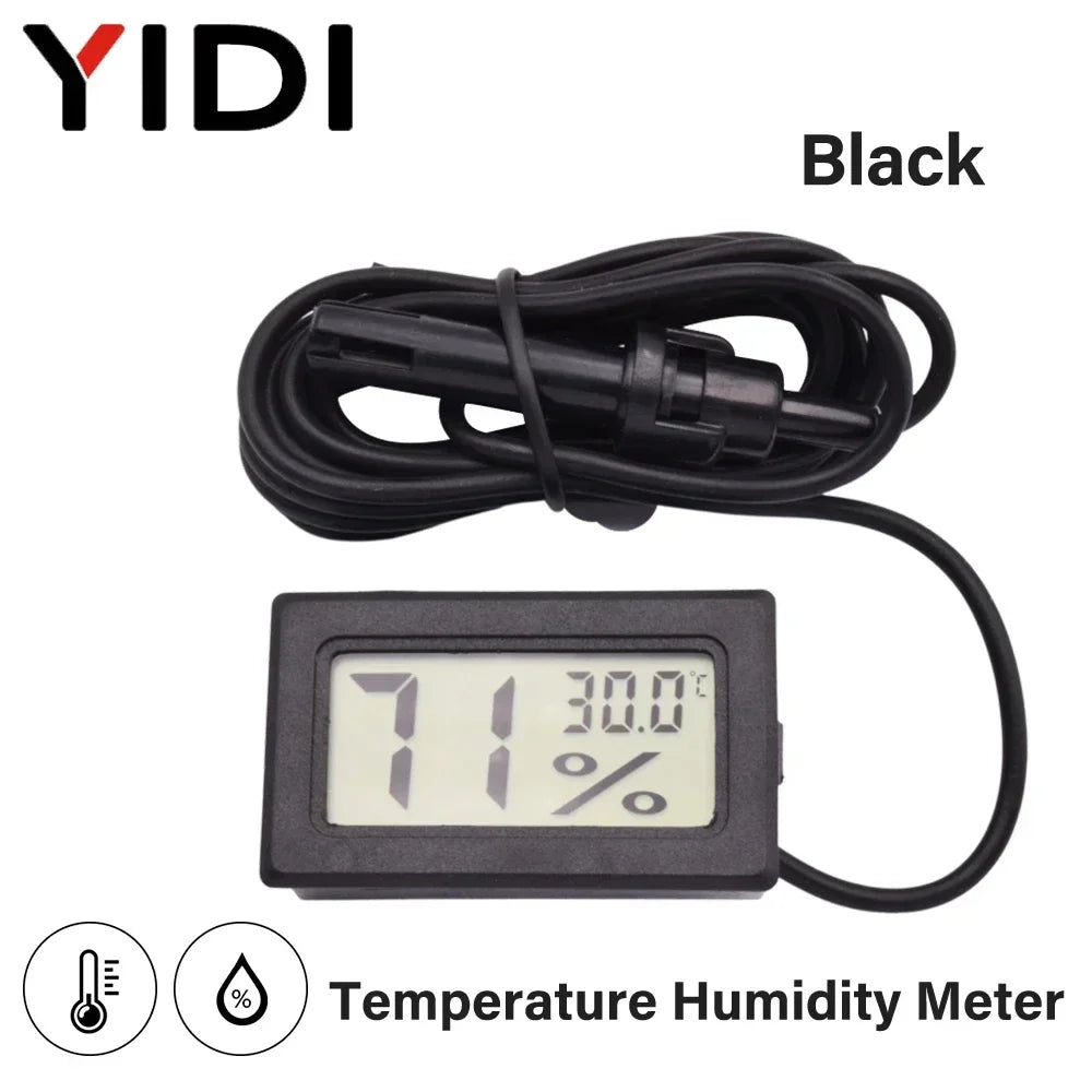 LCD Digital Indoor Outdoor Thermometer Thermo Hygrometer Probe Tester Incubator Aquarium Temperature Humidity Meter Sensor Gauge
