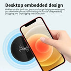 Embedded 15W Wireless Charger Fast Inductive Charging Base Desktop For iPhone 16 15 14 13 12 Samsung S24 S23 Huawei Xiaomi Phone