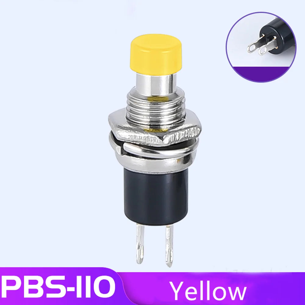6PCS PBS-110 7MM Momentary Push Button Switch Press The Reset Switch Momentary ON OFF Push Button Micro Switch Normally Open