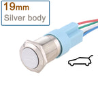 1pc 16mm/19mm Metal push button Switches for car trunk Momentary/latching 12V base 1NO 1NC with sockets