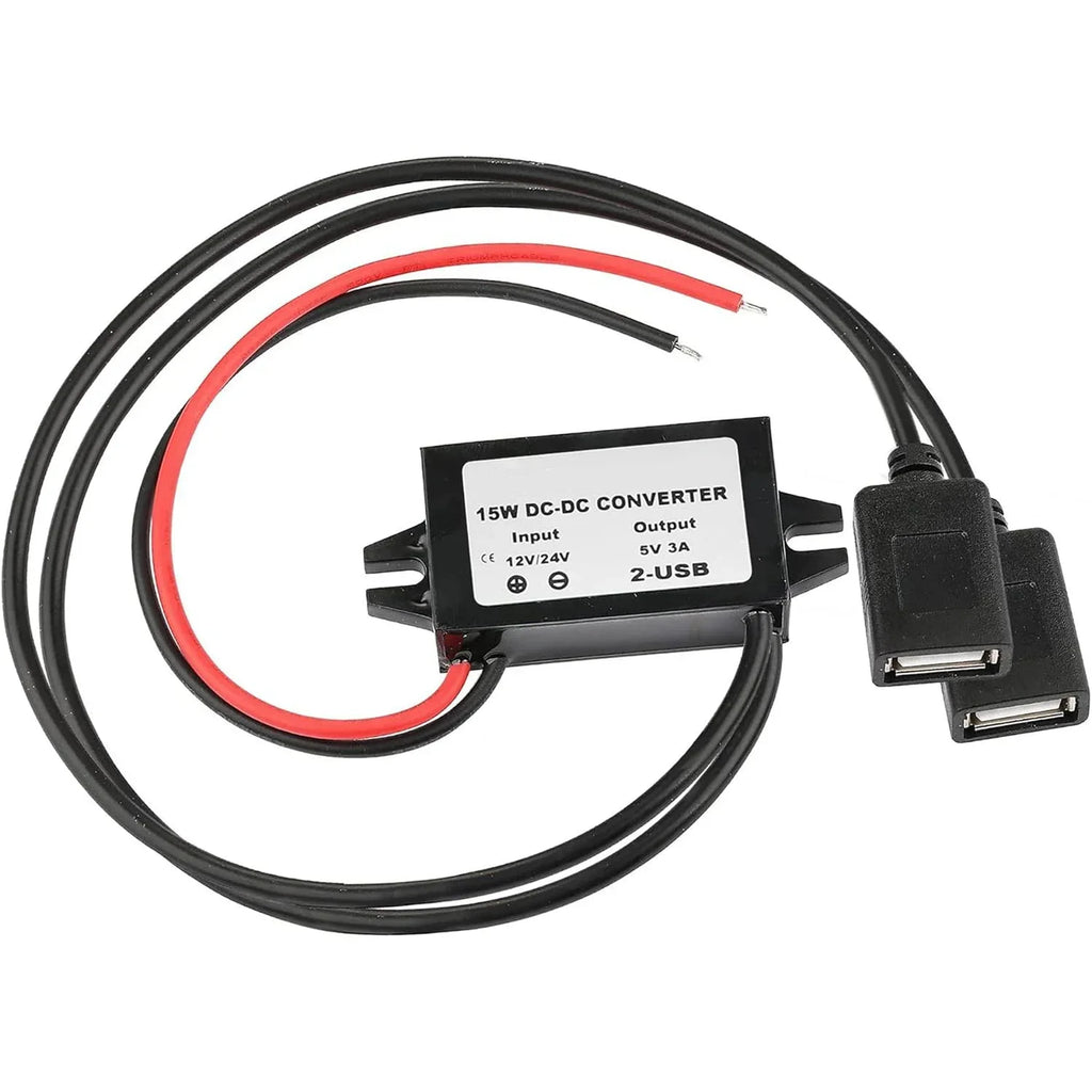 Waterproof 12V/24V to 5V Converter DC-DC Buck Module Power Adapter USB-A Female/C Type/Dual USB/Open Wire Connector