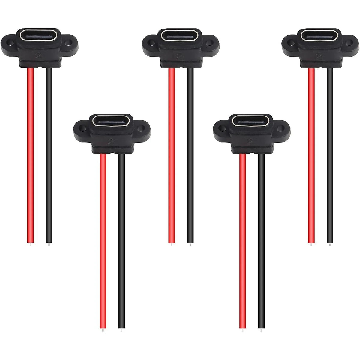 Waterproof USB3.1 Type C Female Panel Mount Socket 2Pin 3A High Current Fast Charging Welding Connector with Rubber O Ring Seal
