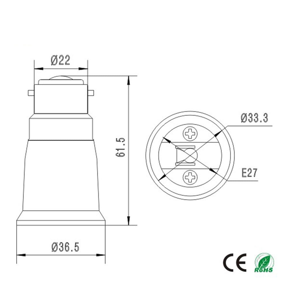 4pcs E27 to B22, B22 to E27 Light Socket Adapter 250V2A PBT Housing CE Rohs LED Lamp Base Holder Socket Converter