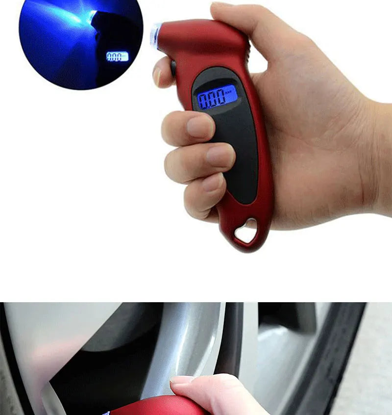 Portable Digital Tire Pressure Gauge 0-150PSI Backlight High-precision Car Barometer Tester Gauge Air Pressure Meter LCD Display