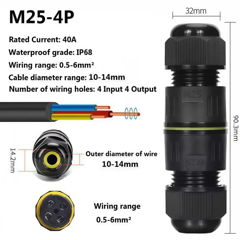 Heavy Duty Quick Connect Terminal Block T-type, IP68 Waterproof 2/3/4/5Pin for Secure & Fast Damp-Proof Wiring Connector