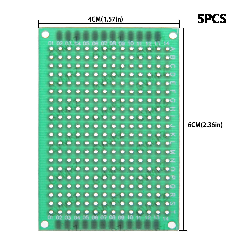 Single Sided Green PCB Prototype Board Universal Through Hole Perfboard for DIY Electronic Projects 6X8cm/7X9cm/3X7cm