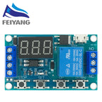 SAMIROB DC 6-30V Support Micro USB 5V LED Display Automation Cycle Delay Timer Control Off Switch Delay Time Relay 6V 9V 12V 24V