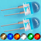 50pcs 10mm White Red Green Blue Yellow Diode Led Round 0.5W Power Light 3.2~3.6V LED Lamp Bead Light-emitting Diodes 30KMCD Bulb
