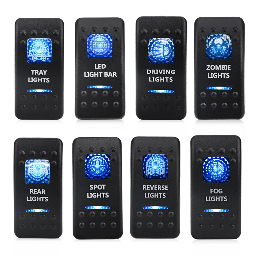 12V 24V Car Boat Rocker Toggle Switch Waterproof ON/OFF 5 Pin Latching Marine Push Button led light bar rear light reverse light