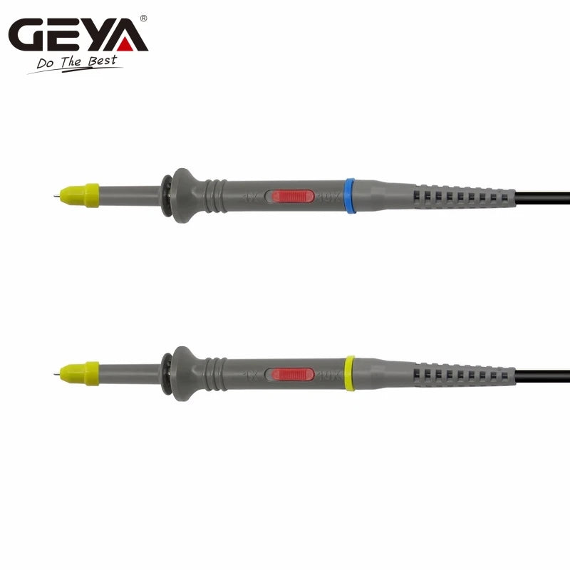 GEYA 2 Pcs 100 MHz Oscilloscope Probe 1X/10X Adjustable Attenuation Switch BNC Clip Test Lead Input Voltage10:1 Scope Probe Kit