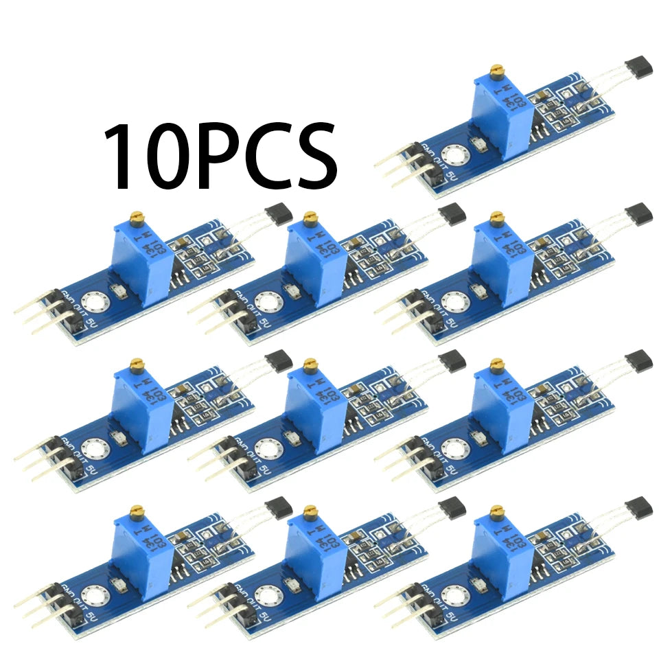 1-10PCS YS-27 Hall Effect Sensor Module Digital Switch for Speed RPM Revolution Counting Motor Rotation Detection 3.3V 5V