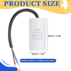 1Pcs CBB60 Run Capacitor 3uf-100uf 450V AC 2 Wires 50/60Hz Cylinder White for Air Compressor Water Pump Motor