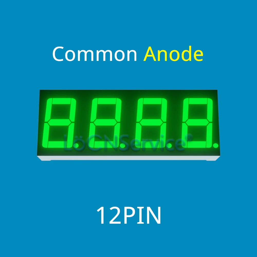 LoCNService 30PCS 0.56Inch Digital Tube LED Display 4 Bit Red Yellow Green Blue White Common Anode / Cathode 7 Segment 0.56 inch