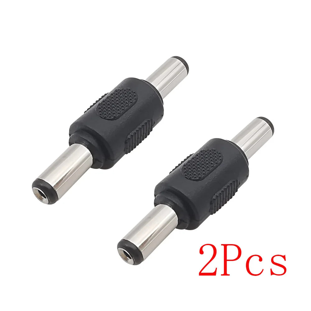 5.5 MM x 2.1 MM DC Male to Male Power Plug Connector 5.5mm x 2.1mm DC Female to Female Jack Adaptor For CCTV