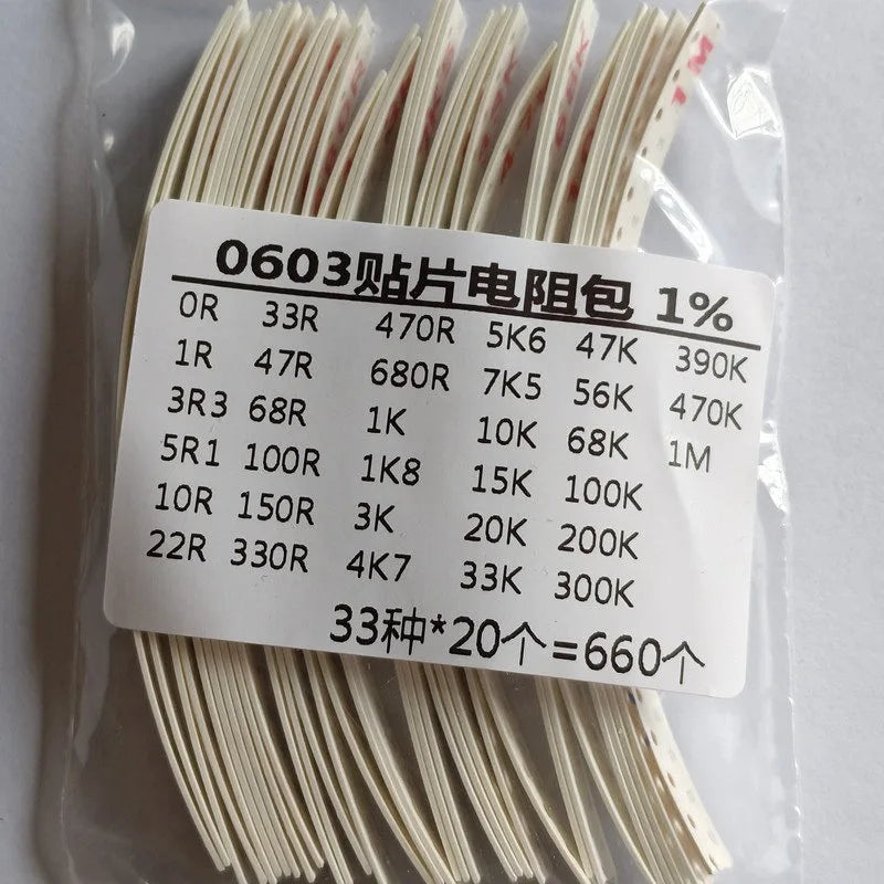 0201 0402 0603 0805 1206 1210 2512 SMD Resistor Assortment Kit, Mixed Resistors with 33 / 60 / 80 / 170 Values