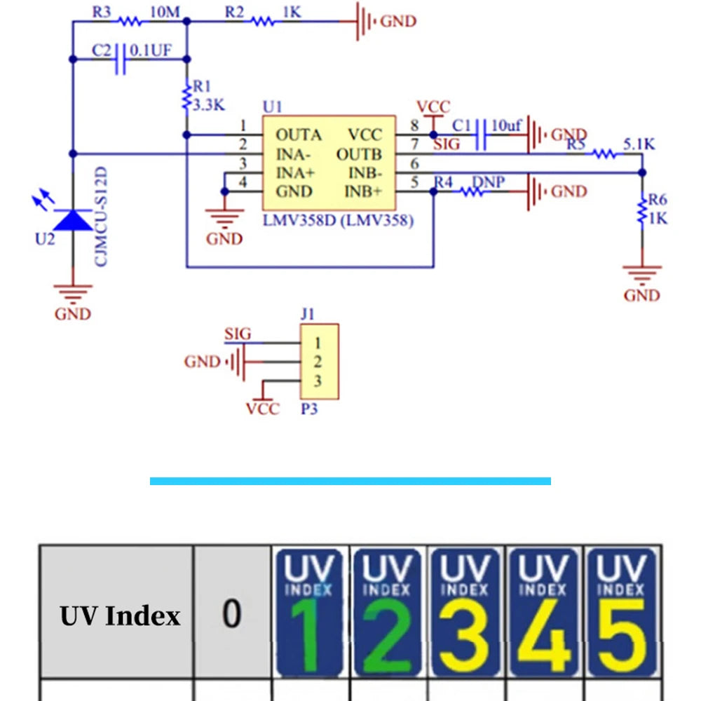 CJMCU-GUVA-S12SD UV Sensor Module High Sensitivity Sunlight Intensity Detector Board Weather Station Smart Home Use