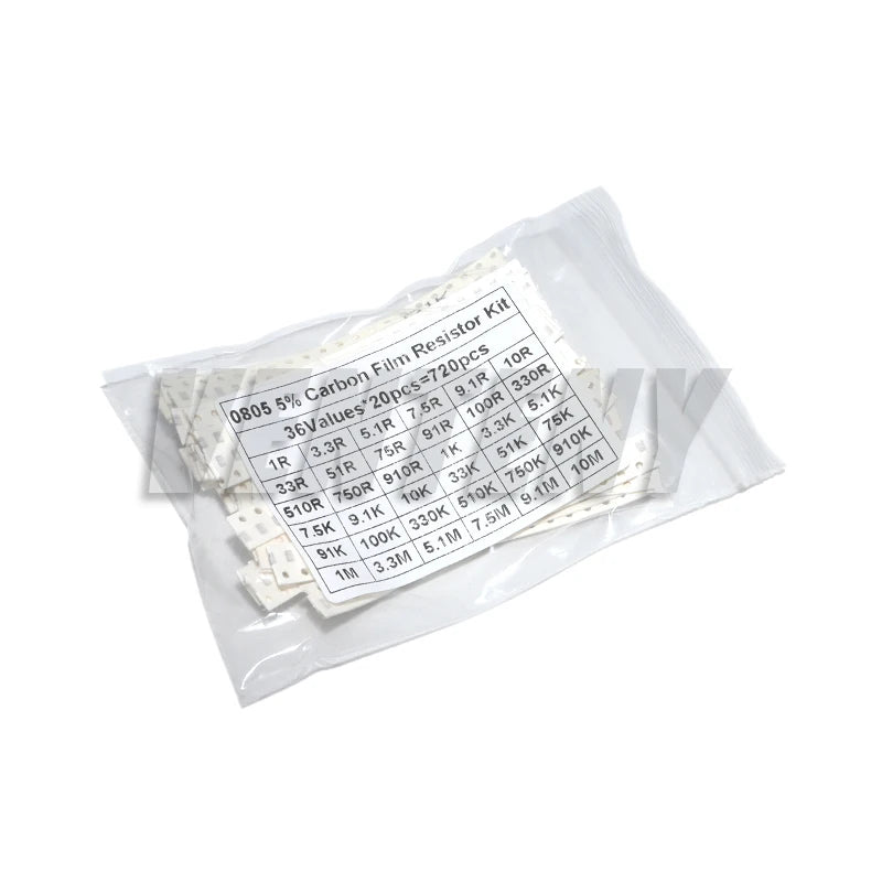 720Pcs 1206 5% SMD Resistor 0805 0603 Resistors Assorted Kit 36 Values Each 20pcs 1R-10M 10K 100K 1K 100R Resistance Set