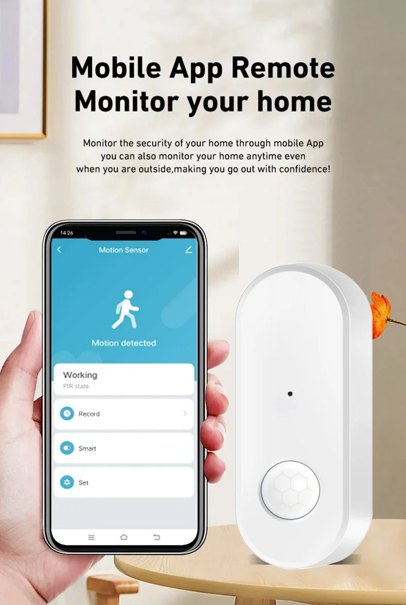 Zigbee Motion Sensor PIR Infrared Human Motion Detector Smart Life Home Security Anti-Theft Alarm Work With Tuya Zigbee Gateway