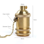 E27/E26 Lamp Base DIY Lampholder With Switch Edison Vintage Lighting Screw Socket Antique Brass Lamp Holder Fixture