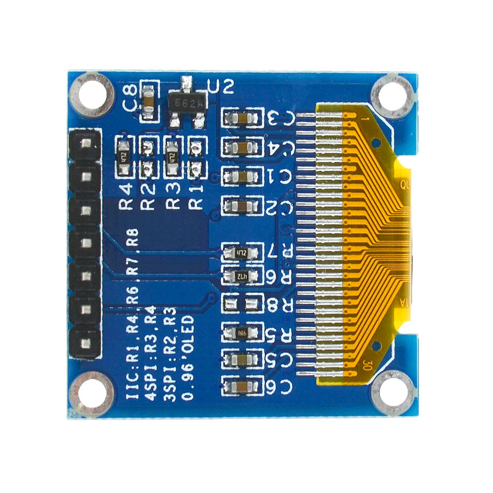 2PCS/lot 0.96 Inch OLED Display Module SSD1306 128x64 Resolution Low Power Consumption I2C Interface for DIY Projects