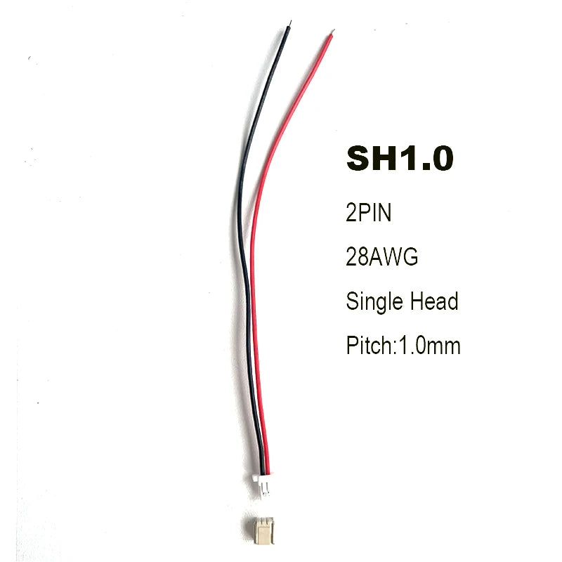10 Sets JST SH 1.0mm Wire Cable Connector SMD Horizontal Socket 28AWG 100mm 2P 3P 4P 5P 6P 7P 8P 9P 10P Terminal