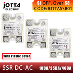 Solid State Relay Module SSR 10DA 25DA 40DA DC Control AC  Single Phase With Plastic Cover For PID Temperature Control