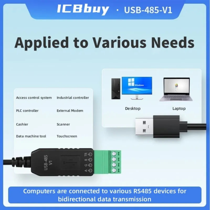 USB to 485 Serial Port Converter Communication Module CH340 PLC Serial Port IO Module