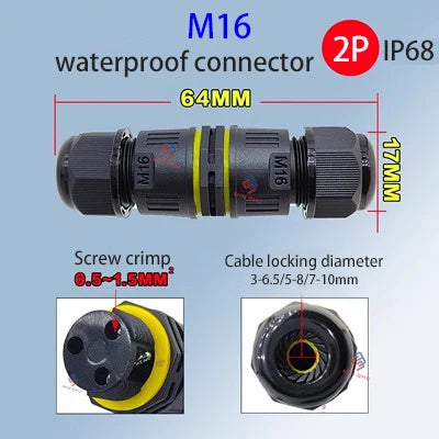 IP68 Waterproof Connector 2/3/4/5 Pin Screw Wiring Terminal Adapter For LED Light Electric Wire Connector Outdoor Junction Box