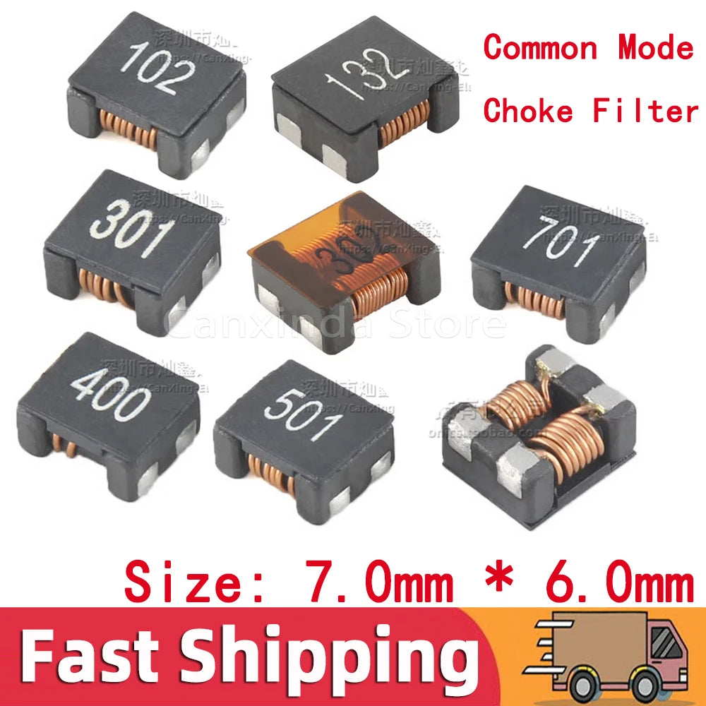 5pcs ACM7060 SMD Common Mode Filter 300ohm 500ohm 700ohm 1000ohm 1300ohm 3000ohm 4A 5A 15A Current Inductor Choke Coil 7x6mm