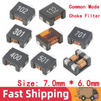 5pcs ACM7060 SMD Common Mode Filter 300ohm 500ohm 700ohm 1000ohm 1300ohm 3000ohm 4A 5A 15A Current Inductor Choke Coil 7x6mm
