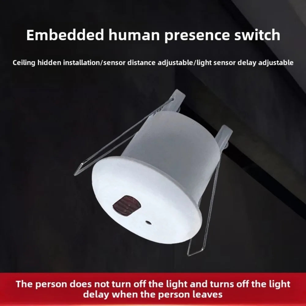 110V-220V Mini Embedded Human Presence Sensor 24G Microwave Millimeter Wave Radar Induction Switch