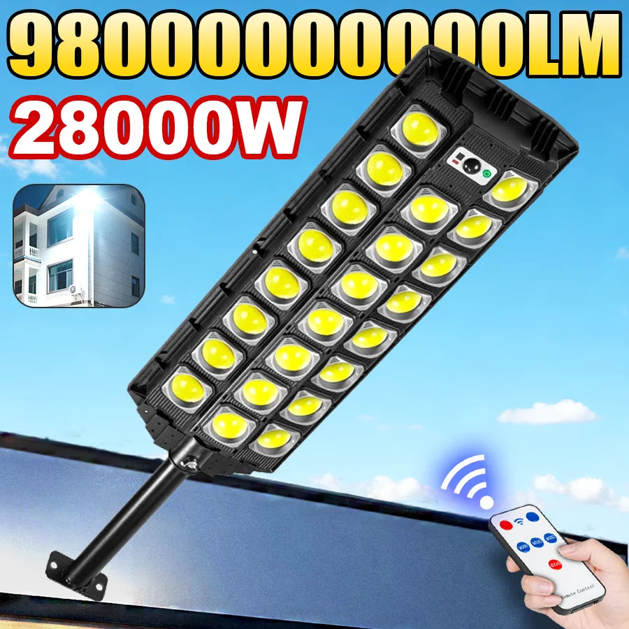 Powerful 28000W LED Solar Lights Outdoor Motion Sensor Solar Street Lamp Super Bright Solar Wall Light Country House Accessories