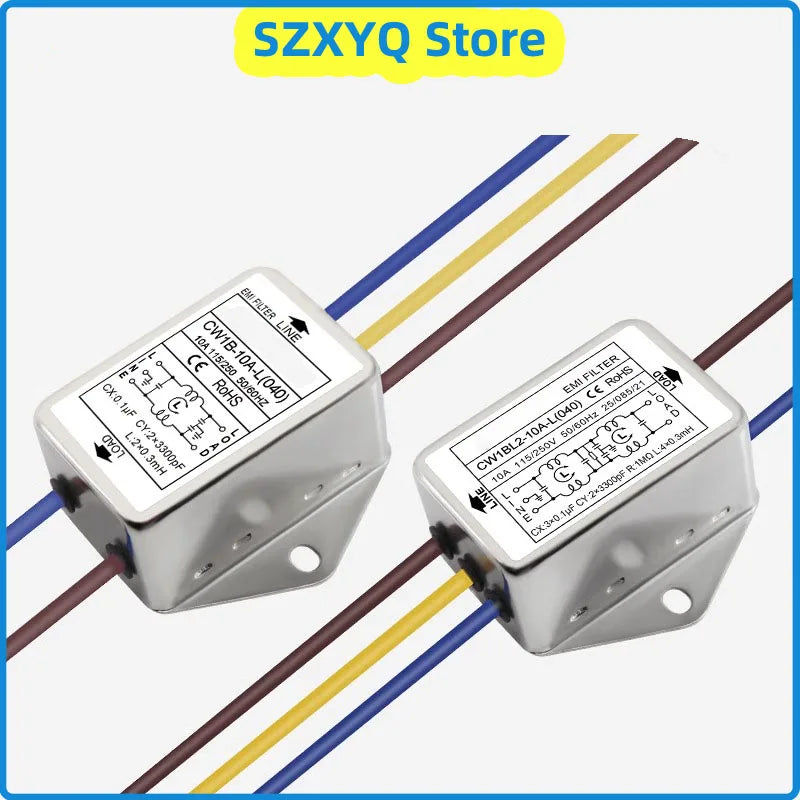 Power supply filter CW1B-3A/6A/10A-L(040) AC 250V with wire audio purifier EMI anti-interference EMI line audio purifier