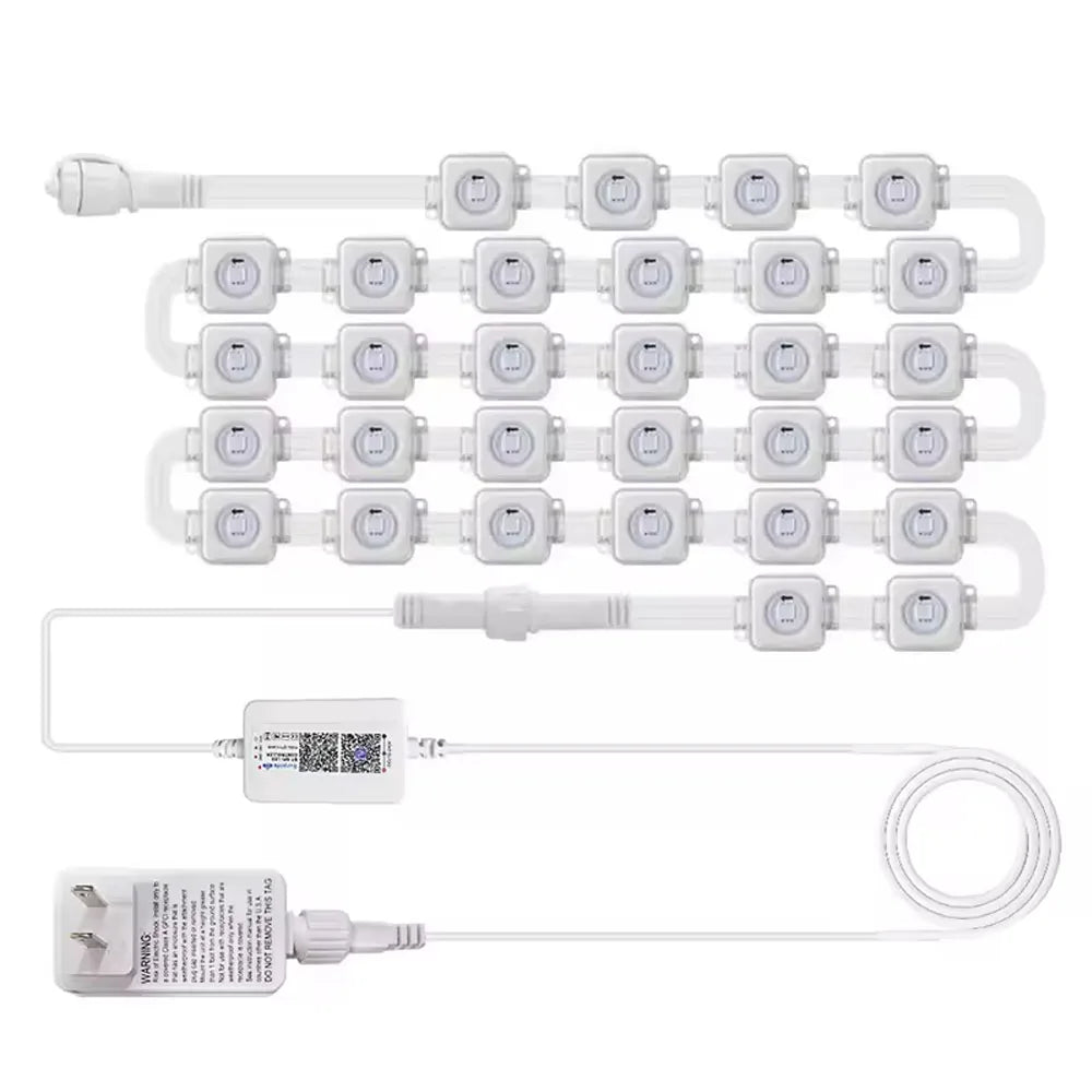 150ft Smart Permanent Outdoor Lights 90LED RGB String Lights IP67 Waterproof Eaves Light with Alexa & Google for Halloween Decor
