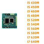 1PCS Used Intel i5 560m 430m 460m 480m 520m 540m i7-620m 640m notebook CPU Processor