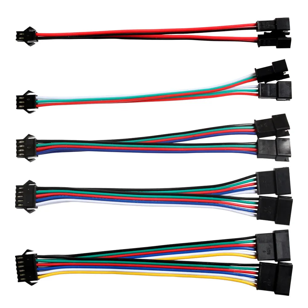 2Pin/3Pin/4Pin/5Pin/6Pin LED Strip Splitter Cable SM JST Connector 1 To 2 Male and Female For WS2812 WS2811 RGB RGBW Led Lights