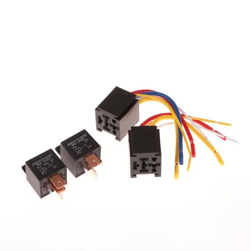 1Set 4/5 Pin Automotive Relay 12V DC 24V 40A Waterproof Relay For Motorcycle Headlight Air Conditioner With Socket