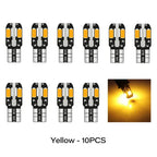10PCS W5W T10 LED Bulbs Canbus 5730 8SMD 12V 6000K for Car Turn Signal Reading Brake Trunk Hood Width Clearance Lights