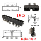 10Pcs Pitch 1.27mm 2.0mm 2.54mm Male Socket Straight IDC Box Headers PCB Connector Double Row DC3 Header DIP 6/10/20/26/34/40Pin