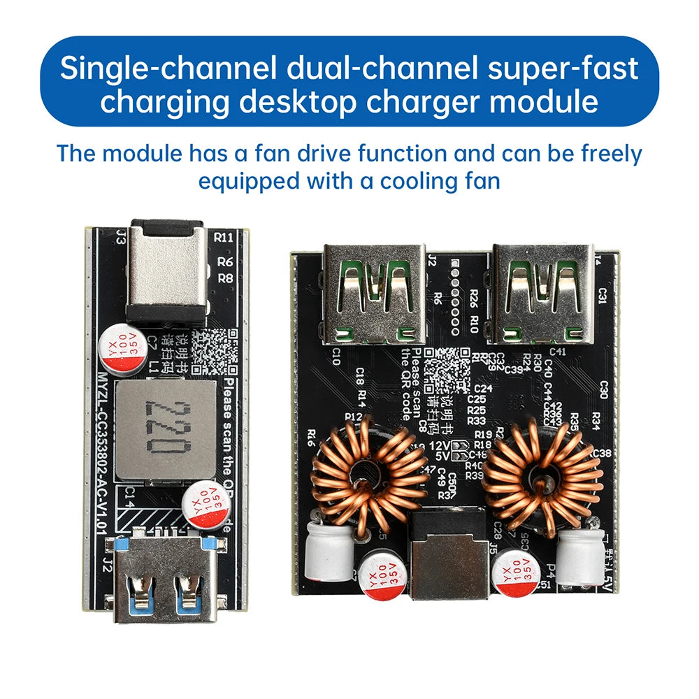 PD140W  /100W Fast Charging Module Full Protocol DIY Motherboard intelligent Desktop Charger supports PD QC AFC FCP VOOC